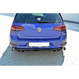 Накладки сплиттеры боковые на задний бампер на Volkswagen Golf VII R рестайл